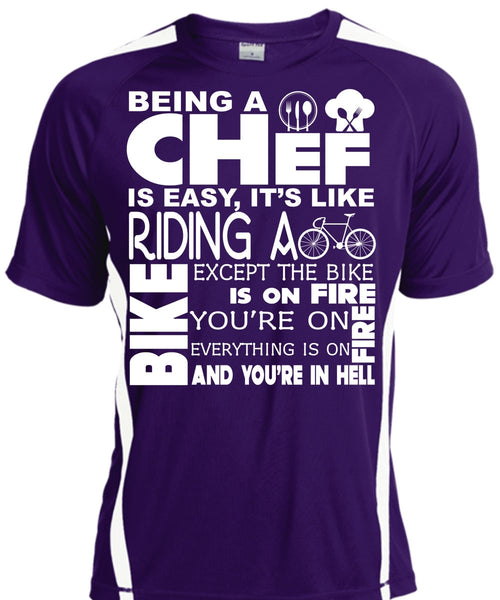 Being A Chef Is Easy T Shirt, It's Like Riding A Except The Bike Is On Fire T Shirt