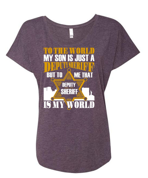 To The World My Son T Shirt, Being A Son T Shirt, Cool Shirt (Ladies' Triblend Dolman Sleeve)