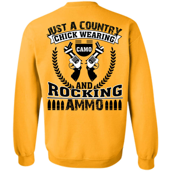 Being A Gunner T Shirt, Just A Country Chick Wearing Sweatshirt