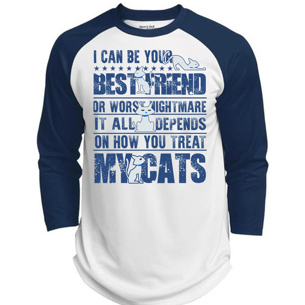 You Treat My Cats T Shirt, I Love My Cat T Shirt, Awesome T-Shirts  (Polyester Game Baseball Jersey)