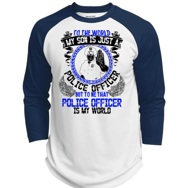 Police Officer Is My World T Shirt, I Love Police T Shirt, Awesome T-Shirts  (Polyester Game Baseball Jersey)