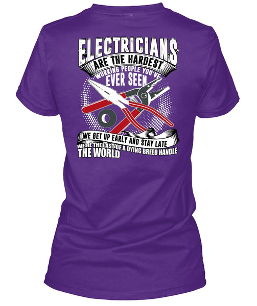 Electricians Are The Hardest Working T Shirt, Dying Breed Handle T Shirt