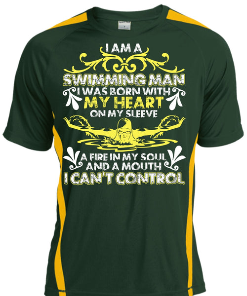 I Am A Swimming Man T Shirt, I Can't Control T Shirt, Cool Shirt