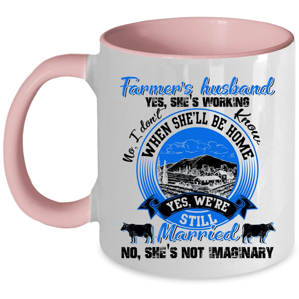 Cool Just Married Coffee Mug, Farmer's Husband Accent Mug