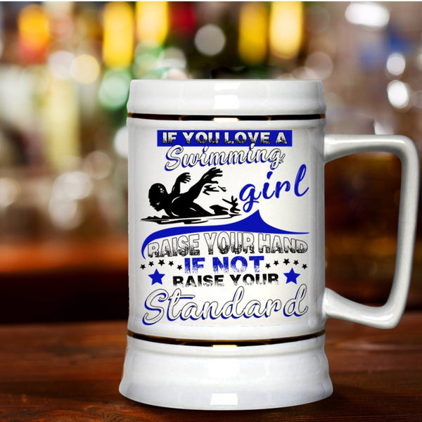 Funny Swimming Girls Beer Stein 22oz, If You Love A Swimming Girl Beer Mug