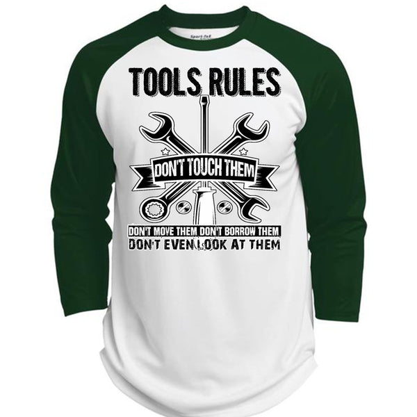 Tools Rules Don't Touch Them T Shirt, I Love Mechanic T Shirt, Awesome T-Shirts  (Polyester Game Baseball Jersey)