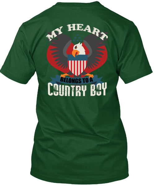 My Heart Belongs To A Country Boy T Shirt, Being A Veteran T Shirt