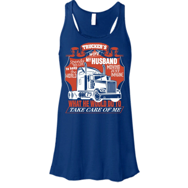 Trucker's Wife T Shirt, Trucker My Husband Tank Top