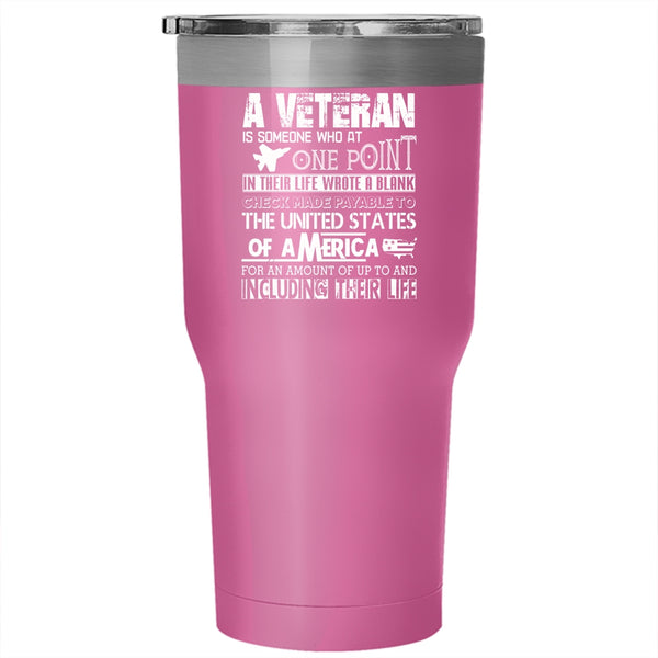 A Veteran Tumbler 30 oz Stainless Steel, Cool Gift For Veteran Travel Mug