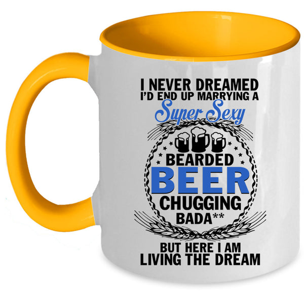 Just Married Coffee Mug, I'd End Up Marrying A Bearded Beer Accent Mug