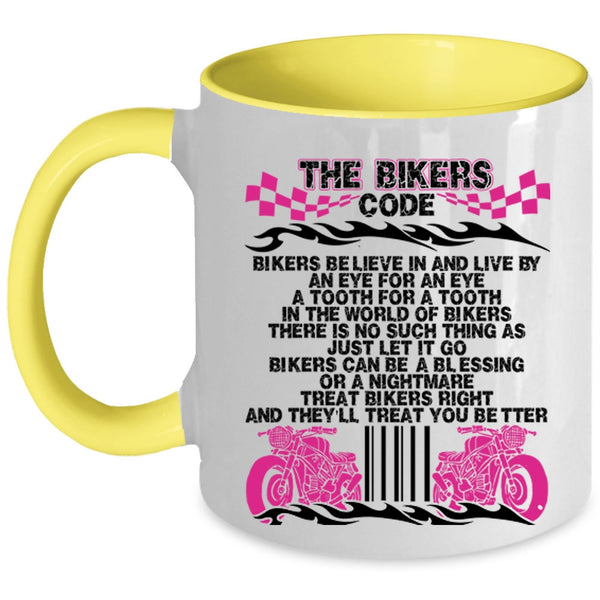 Awesome Gift For Bikers Coffee Mug, The Bikers Code Accent Mug