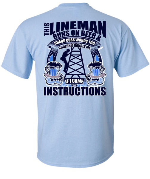 This Lineman Runs On Beer T Shirt, I Love Lineman T Shirt