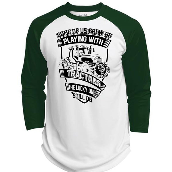 Playing With Tractors T Shirt, I Love Trucking T Shirt, Awesome T-Shirts  (Polyester Game Baseball Jersey)