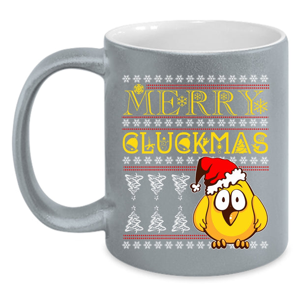 Merry Cluckmas Coffee Mug, Cute Christmas Gift For Farmer Coffee Cup