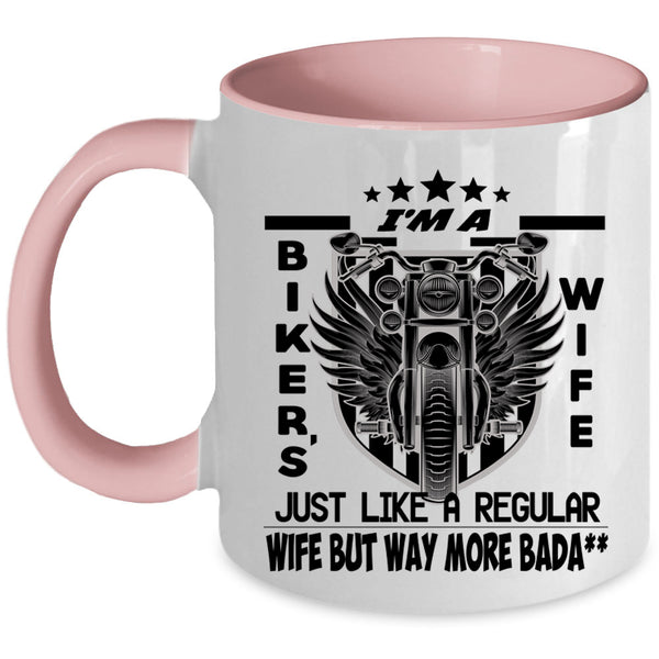 Reagular Wife Coffee Mug, I'm A Biker's Wife Accent Mug