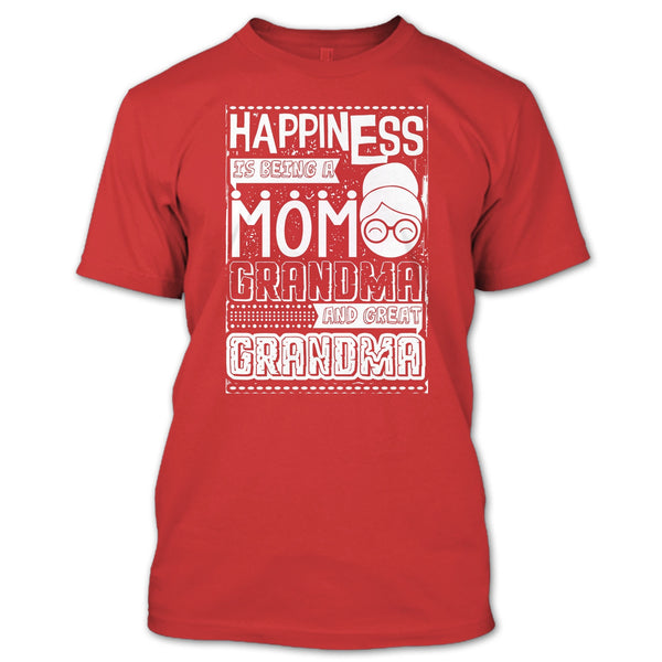 Happiness Is Being A Mom T Shirt, Grandma T Shirt