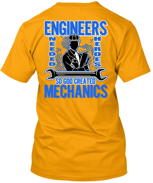 God Created Mechanics T Shirt, Engineers T Shirt