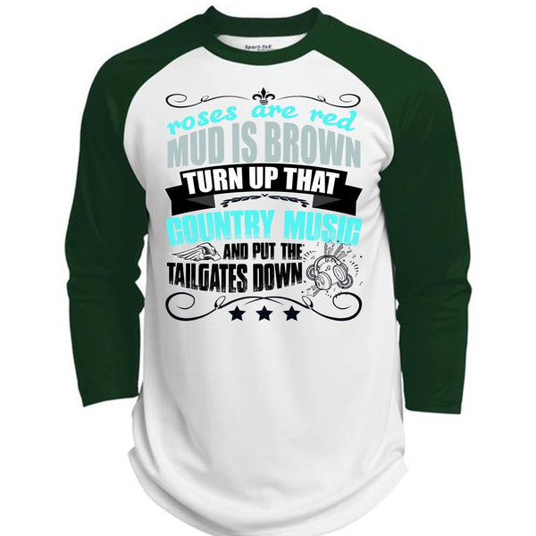 Country Music And Put The Tailgates Down T Shirt, I Love Music T Shirt, Awesome T-Shirts  (Polyester Game Baseball Jersey)