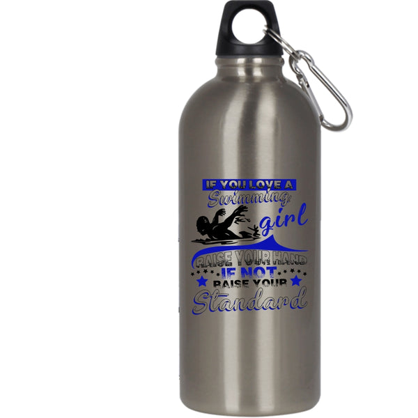 If You Love A Swimming Girl 20 oz Stainless Steel Bottle,Funny Swimming Girls Outdoor Sports Water Bottle