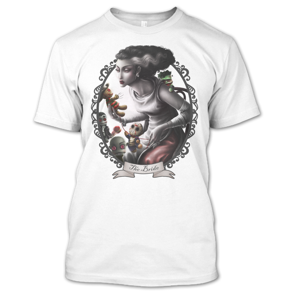 A black t-shirt with the shopify logo