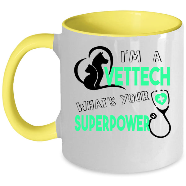 I Love Animals Coffee Mug, I'm A Vettech Accent Mug