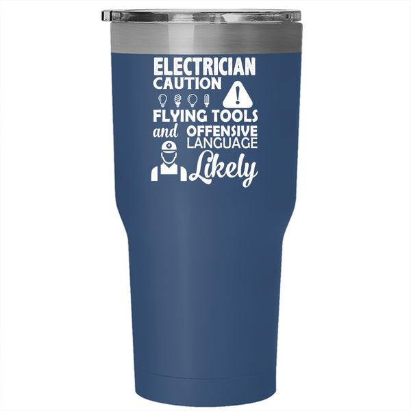 Electrician Tumbler 30 oz Stainless Steel, Funny Gift For My Electrician Travel Mug