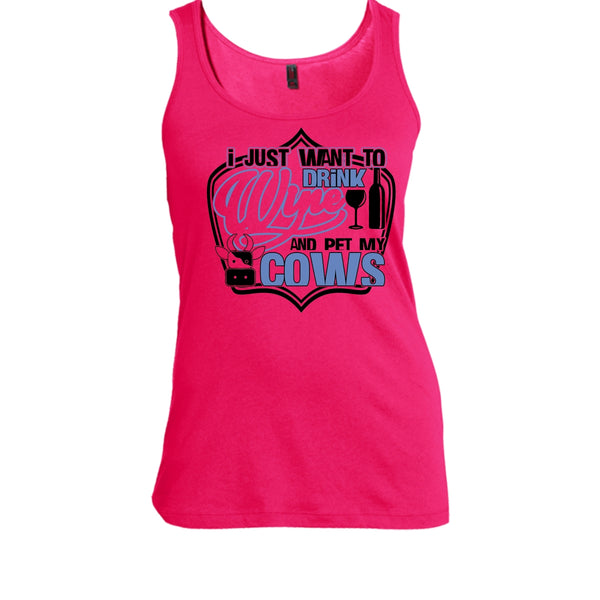 I Just Want To Drink Wine T Shirt, Coolest Cows Lover Tank Top