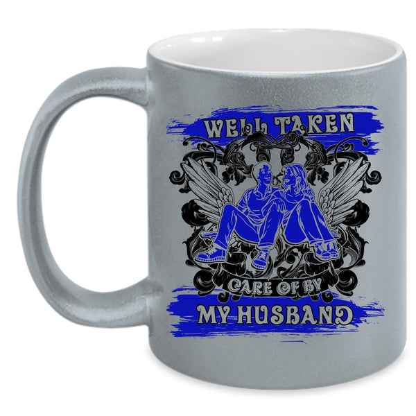 Awesome Wife Coffee Mug, Well Taken Care Of My Husband Accent Mug