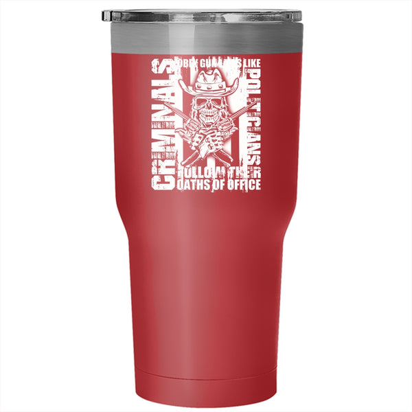 Cool American Flag Tumbler 30 oz Stainless Steel, Cool Gift For Policeman Travel Mug