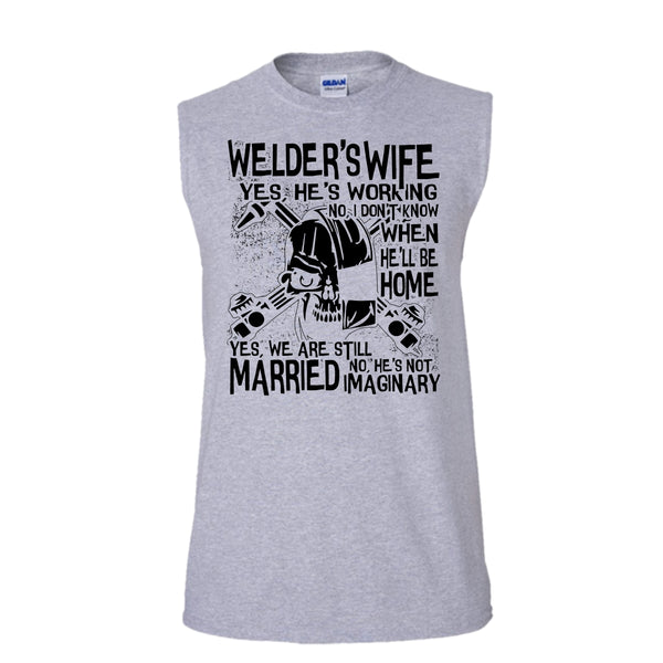 Welder's Wife T Shirt, Coolest Welder's Husband T Shirt, Awesome t-shirts (Men's Cotton Sleeveless)