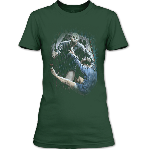 A black t-shirt with the shopify logo