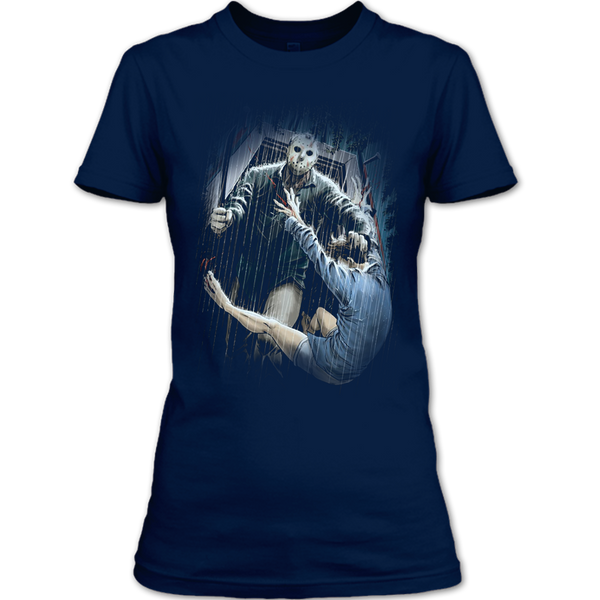 A black t-shirt with the shopify logo