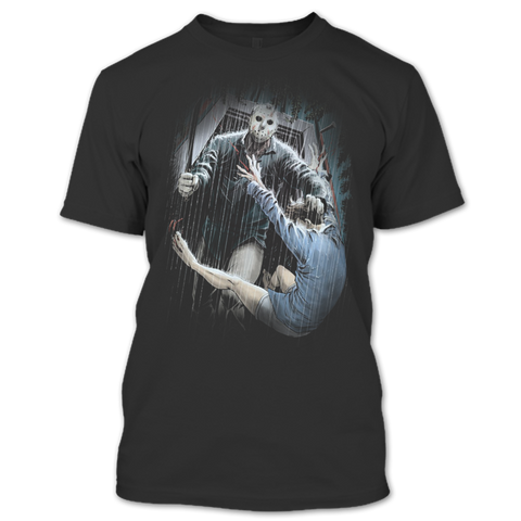 A black t-shirt with the shopify logo