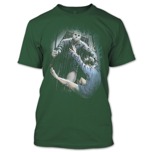 A black t-shirt with the shopify logo