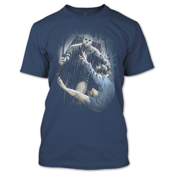 A black t-shirt with the shopify logo