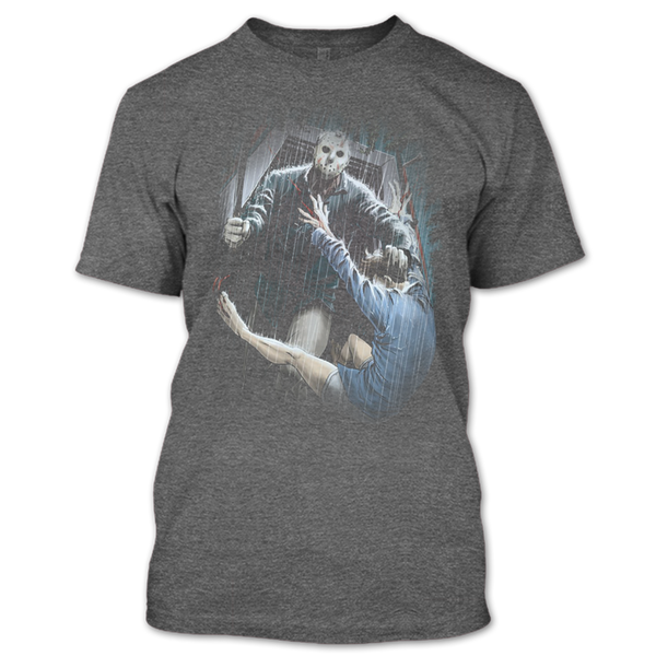 A black t-shirt with the shopify logo