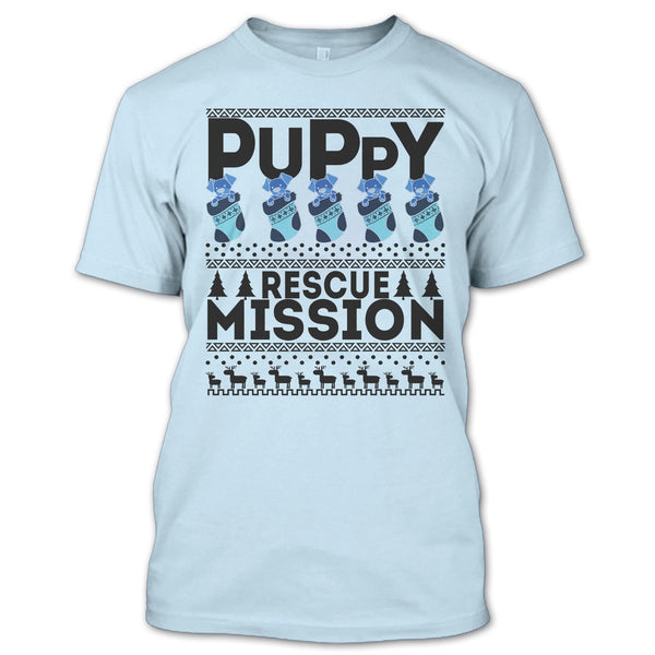 Puppy Rescue Mission T Shirt, Dog Merry Christmas T Shirt