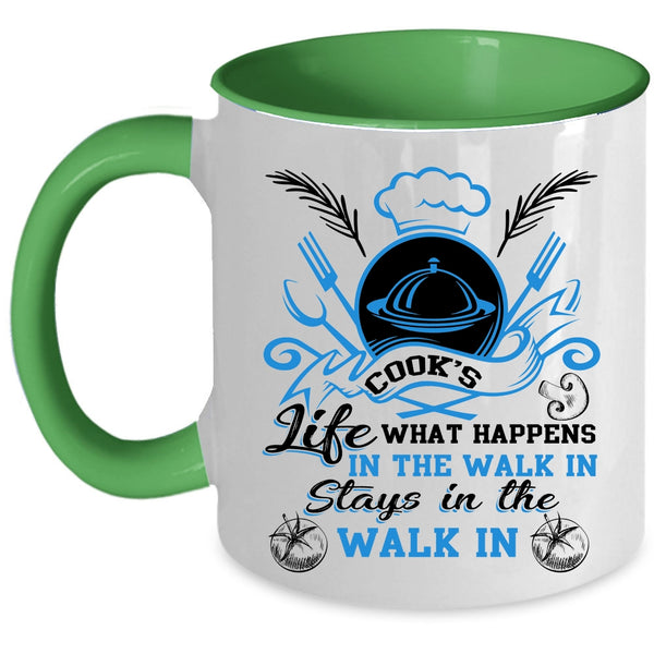 Cool Gift For Chef Coffee Mug, Cook's Life Accent Mug