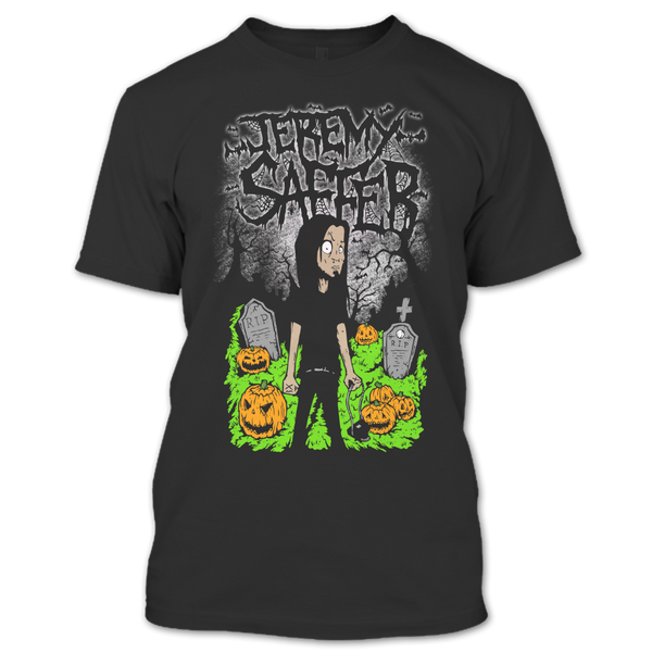 A black t-shirt with the shopify logo