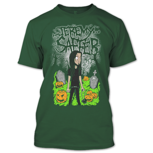 A black t-shirt with the shopify logo