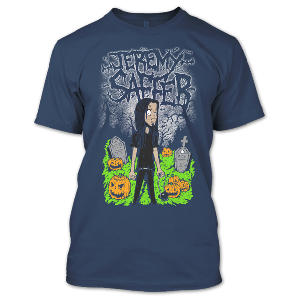 A black t-shirt with the shopify logo