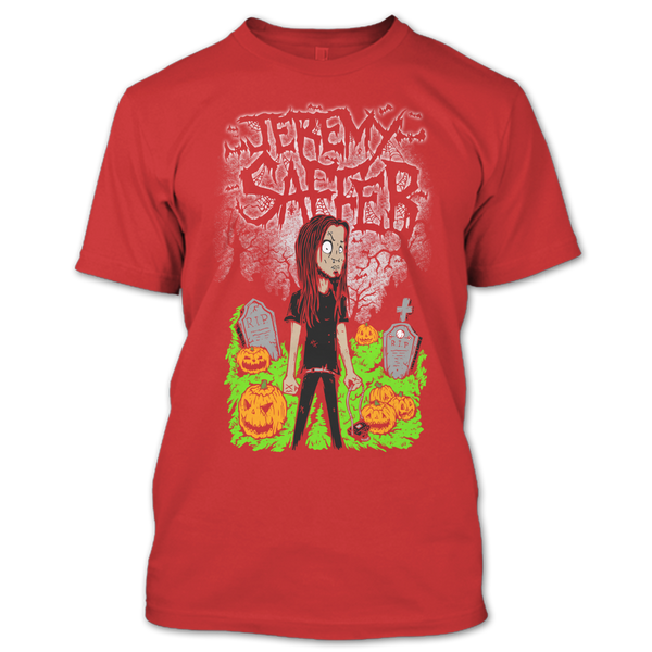 A black t-shirt with the shopify logo