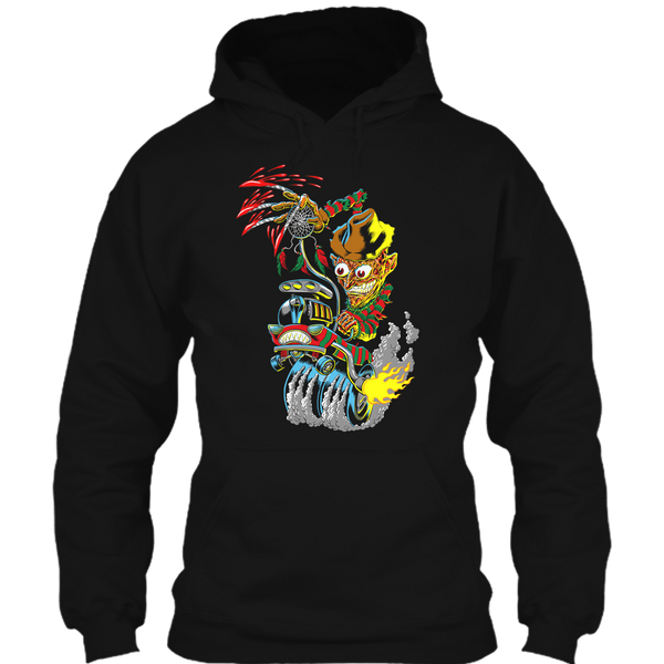 A black t-shirt with the shopify logo