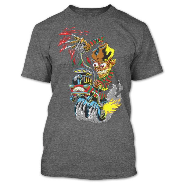 A black t-shirt with the shopify logo