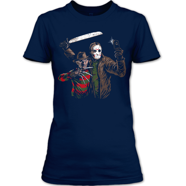 A black t-shirt with the shopify logo