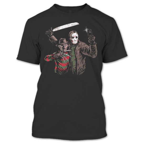 A black t-shirt with the shopify logo