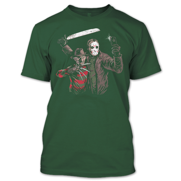 A black t-shirt with the shopify logo