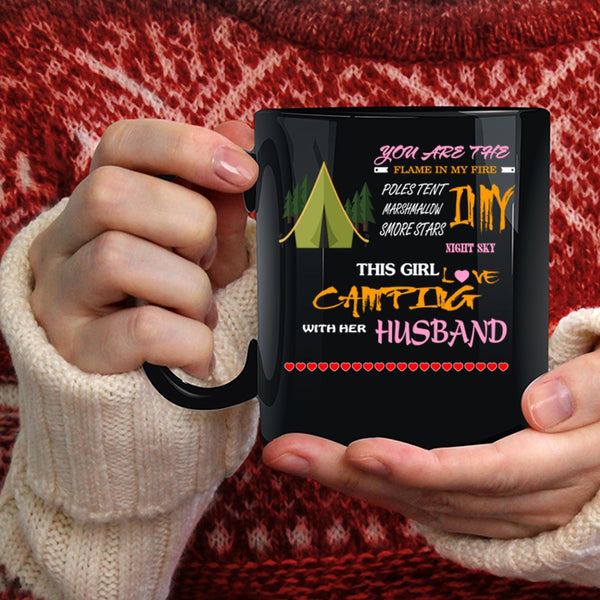 This Girl Loves Camping With Her Husband Coffee Mug, Funny Camping Coffee Cup
