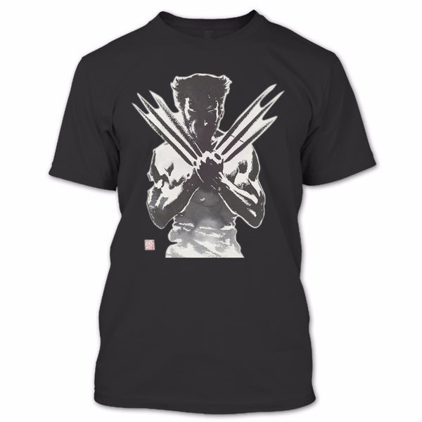 A black t-shirt with the shopify logo