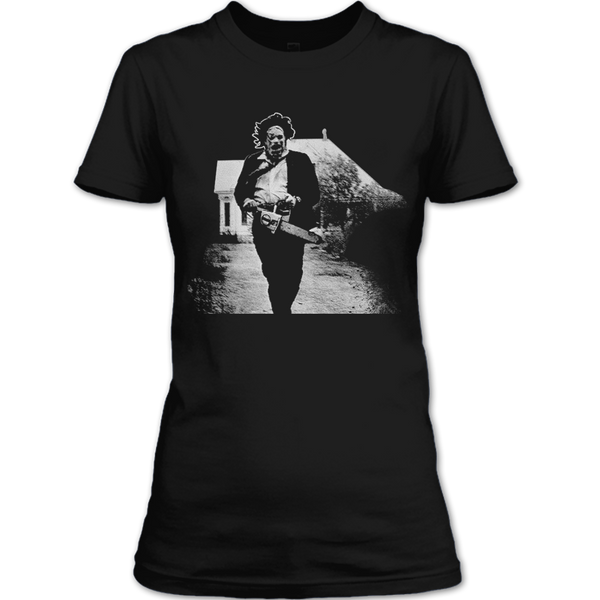 A black t-shirt with the shopify logo